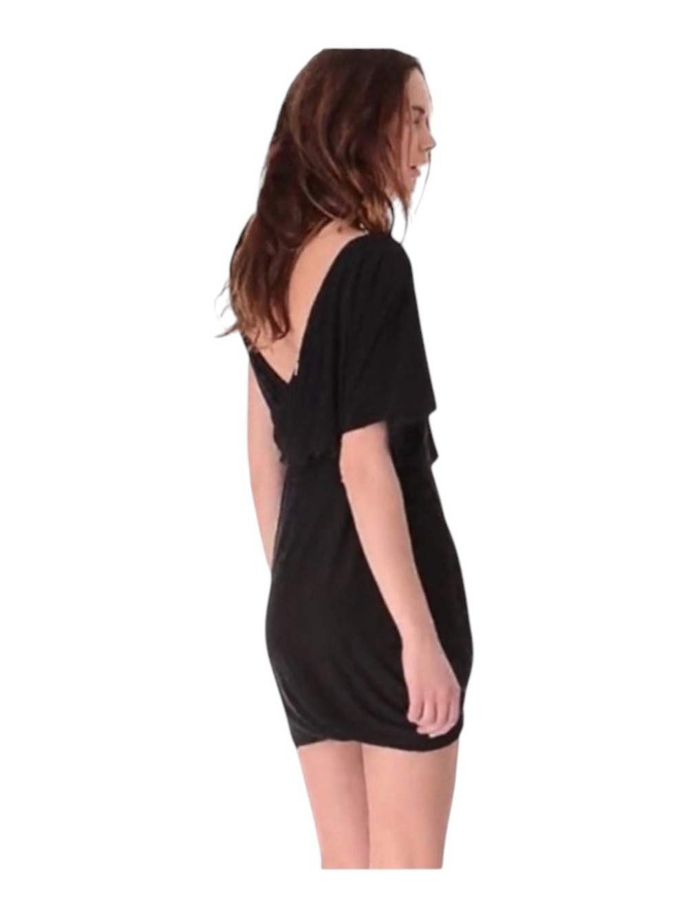 new T-Bags [MISA] ♛ Asymmetrical Draped Bubble Cocktail Mini LBD Dress ♛ Black - Picture 7 of 16